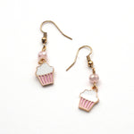 Load image into Gallery viewer, Pink Cupcake Enamel Earrings
