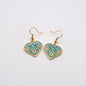 Turquoise Floral Heart Earrings