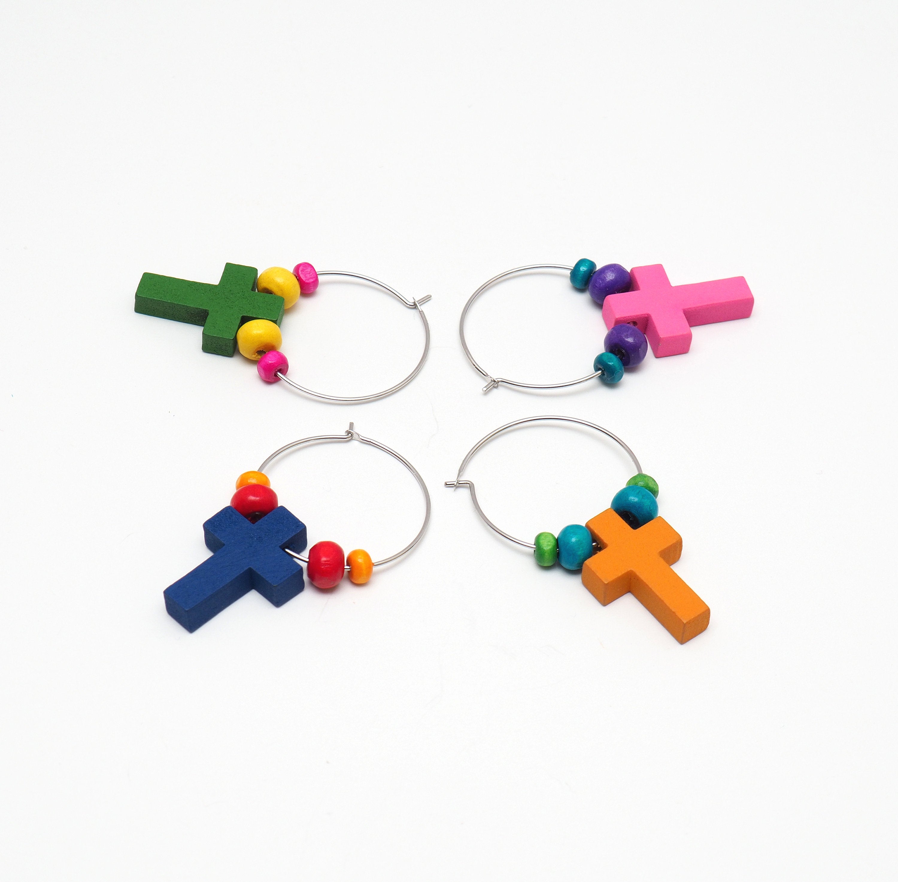 Cross Drink Charms - Colorful Circles